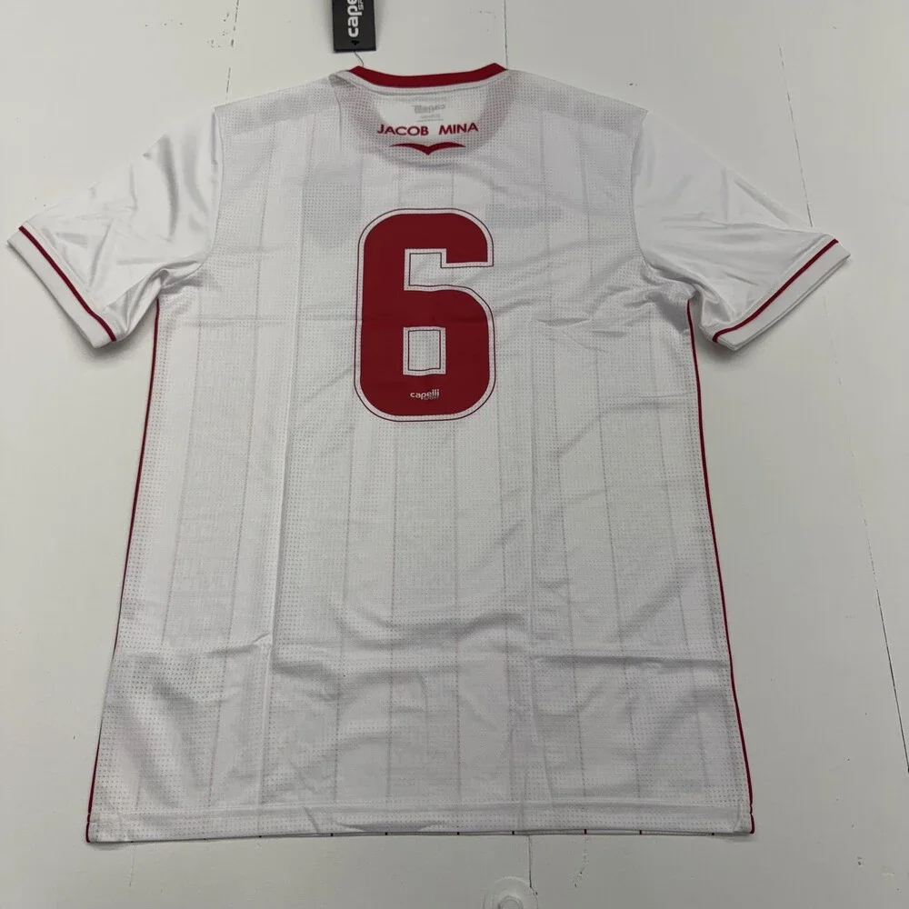 SoCal Reds FC Jersey Youth XL White Red Soccer Capelli Sport Number 6 Boys